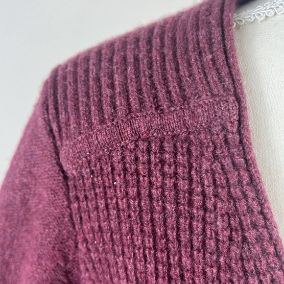 Madewell Maroon Waffle Knit Merino Wool Cardigan Sweater Size S - Picture 3 of 12